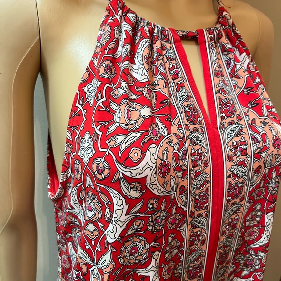 Max Studio Red Paisley print Maxi Sun Dress SZ10 - Picture 16 of 16